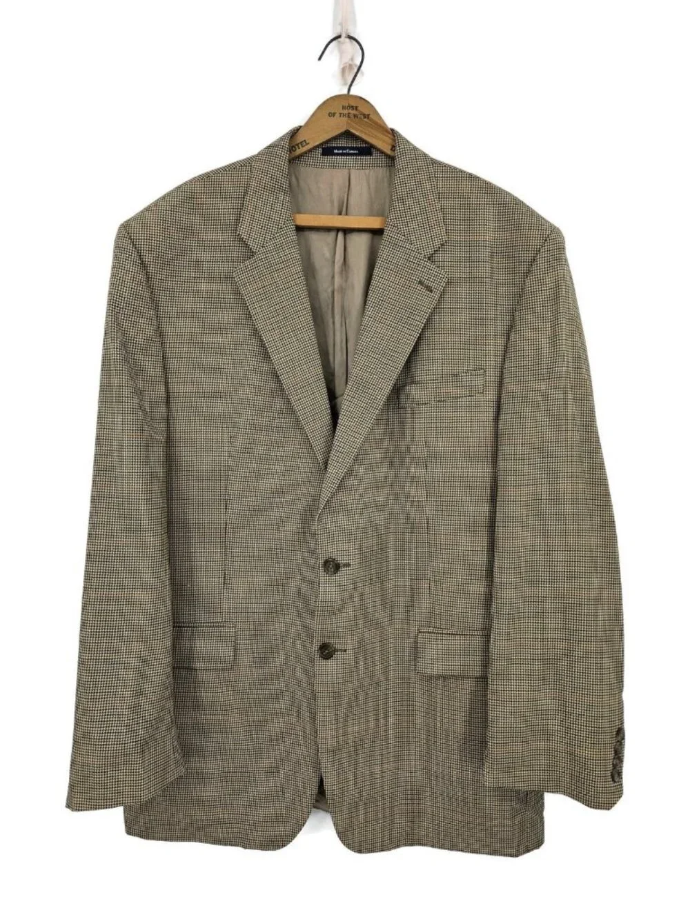 Polo University by Ralph Lauren Houndstooth Blazer Mens 46L Wool Sportscoat